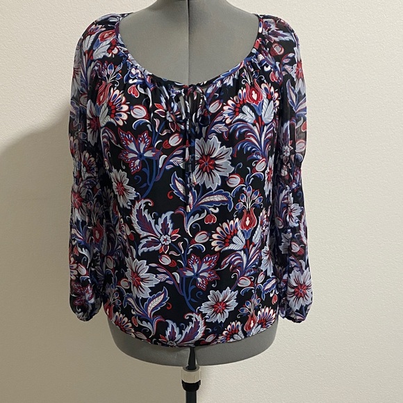 INC International Concepts Tops - INC International Concepts Blouse Medium Red Blue